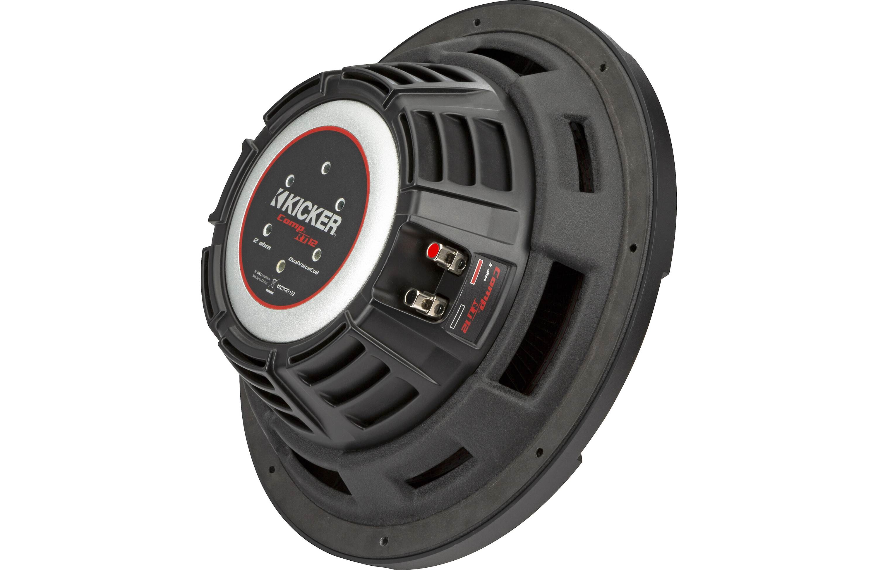 Kicker 48CWRT122 Shallow-Mount 12" Subwoofer with Dual 2-Ohm Voice Coils