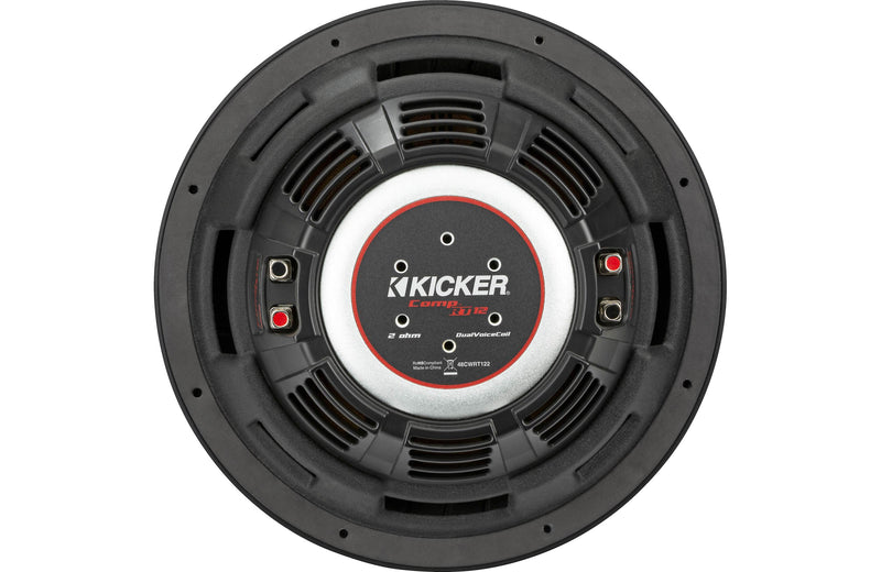 Kicker 48CWRT122 Shallow-Mount 12" Subwoofer with Dual 2-Ohm Voice Coils