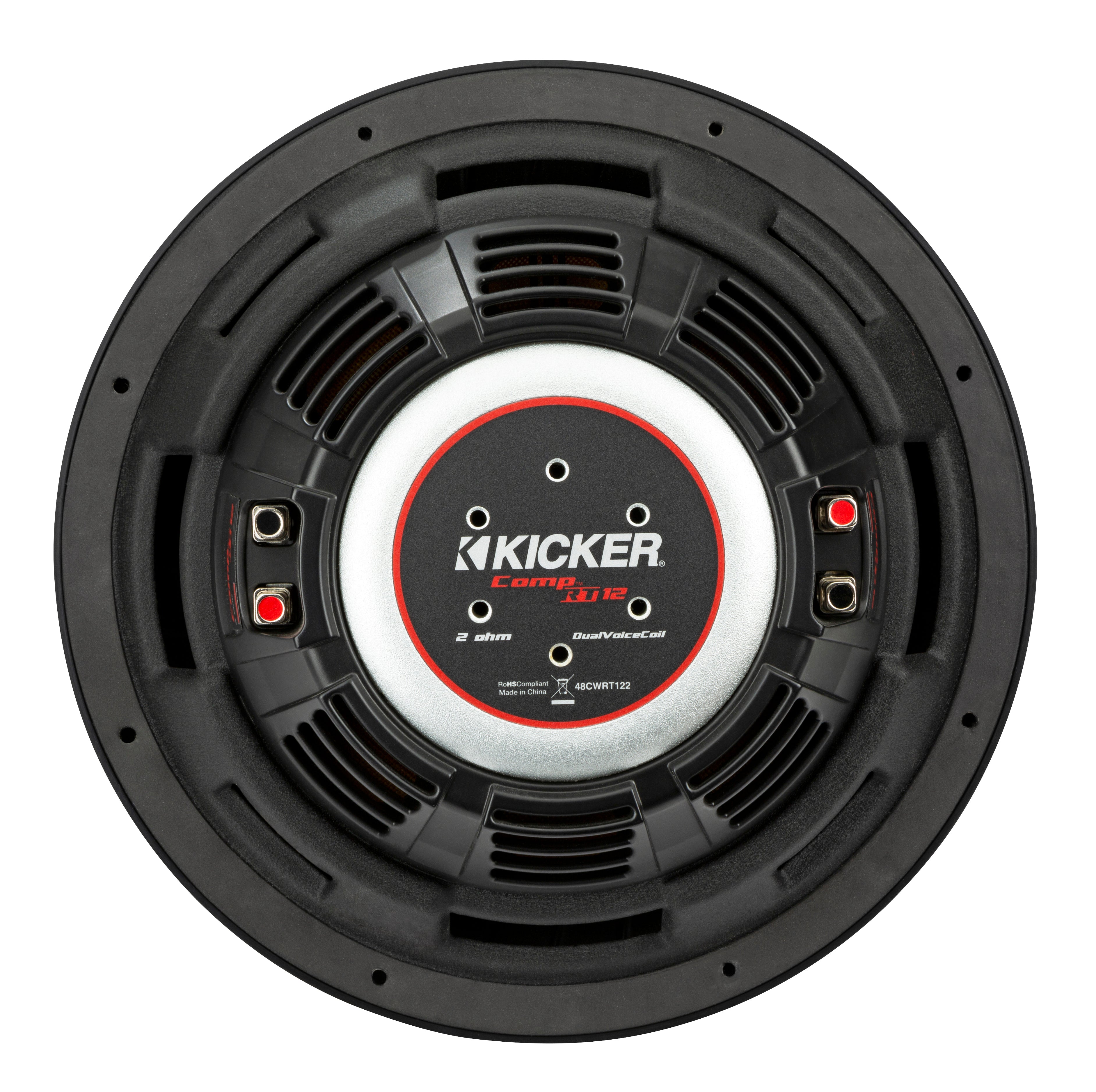 Kicker 48CWRT102 10" Shallow Mount Subwoofer Dual 2-Ohm Voice Coils