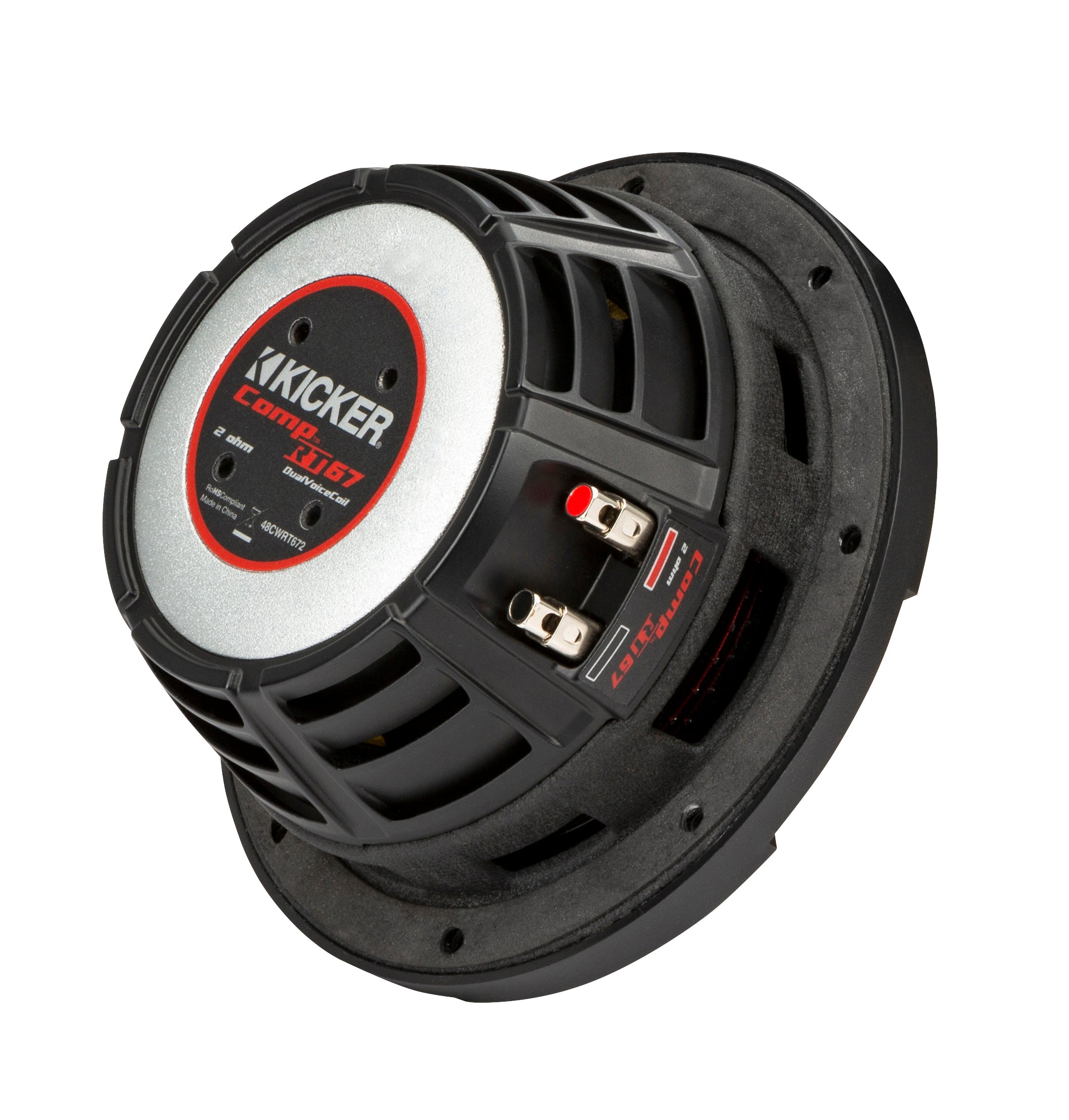 Kicker 48CWRT672 CompRT 6.75-Inch (165mm) Subwoofer DVC, 2-Ohm 150W