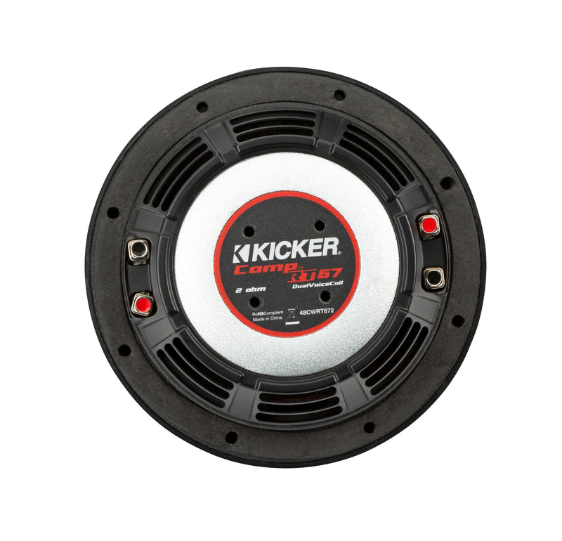 Kicker 48CWRT672 CompRT 6.75-Inch (165mm) Subwoofer DVC, 2-Ohm 150W