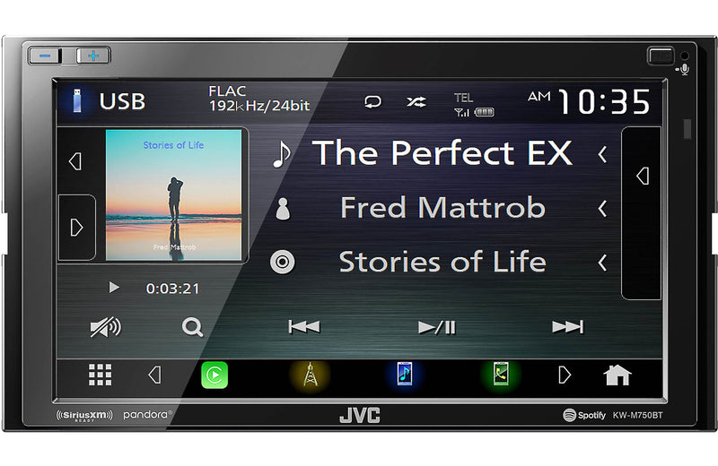 JVC KW-M750BT 6.8" 2-Din A/V Receiver with Apple CarPlay & Android Auto