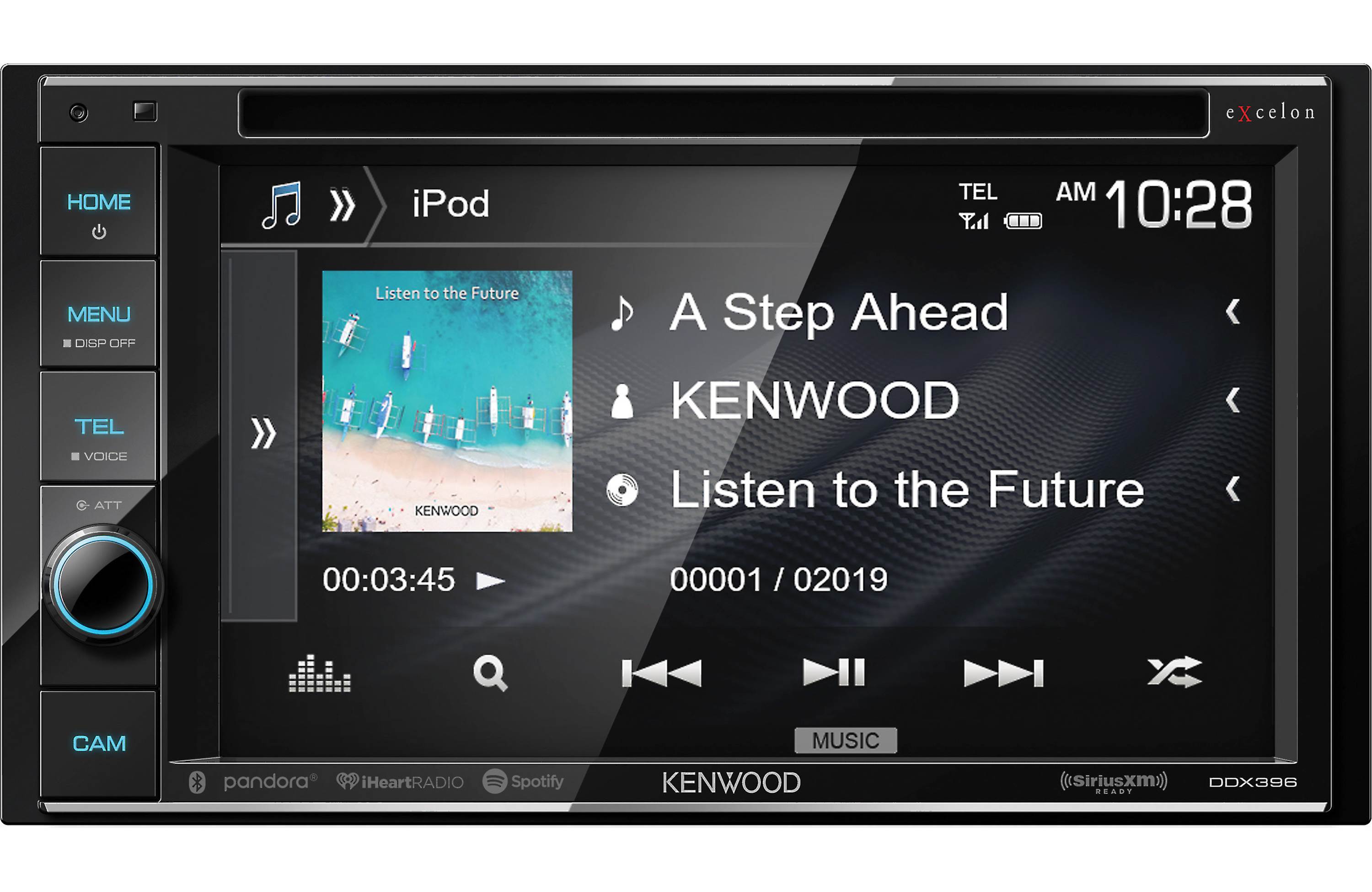 Kenwood eXcelon DDX396 Double DIN Monitor In-Dash Bluetooth DVD Receiver