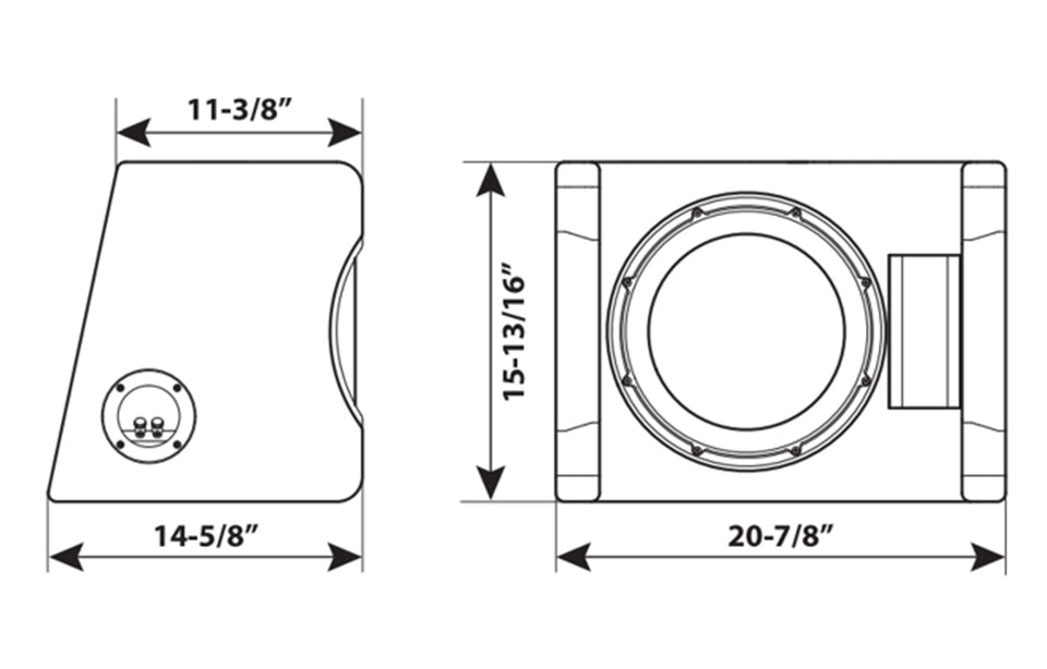 Kenwood P-XW1241S Single 12" Subwoofer Vented Enclosure, 300W RMS Power