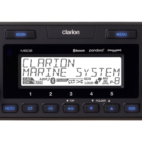 Clarion M608 Marine Single Din Chassis 1.5 din bluetooth Receiver - EAI -  Pascagoula