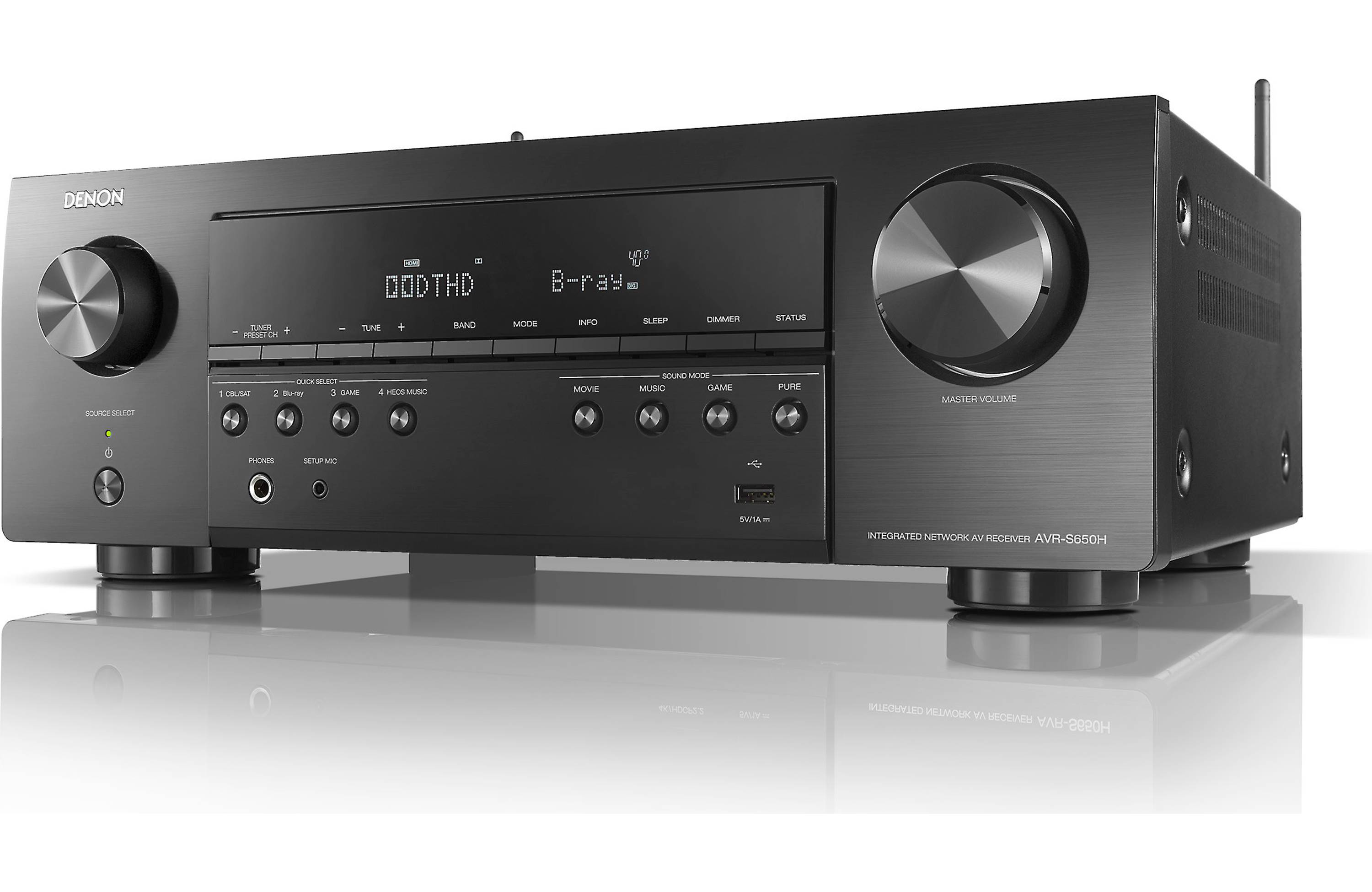 Denon AVR-S650H Home Theater Audio Video Receiver - Black