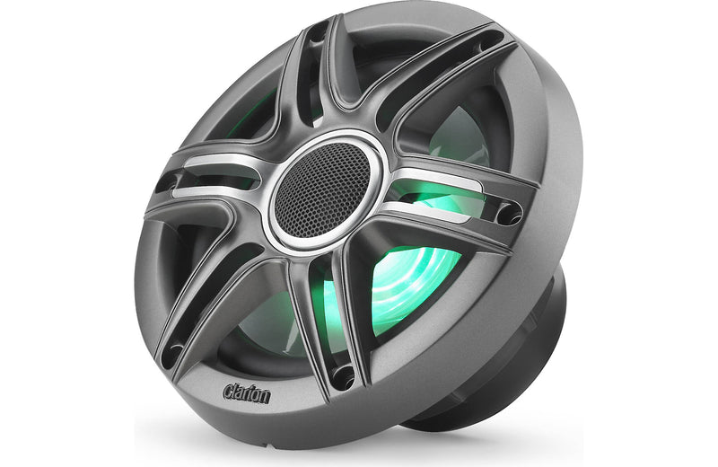 Clarion CMSP-651RGB-SWG 6.5 Inch Premium Marine Coaxial Speakers Pair w/ Sport Grilles & LEDs