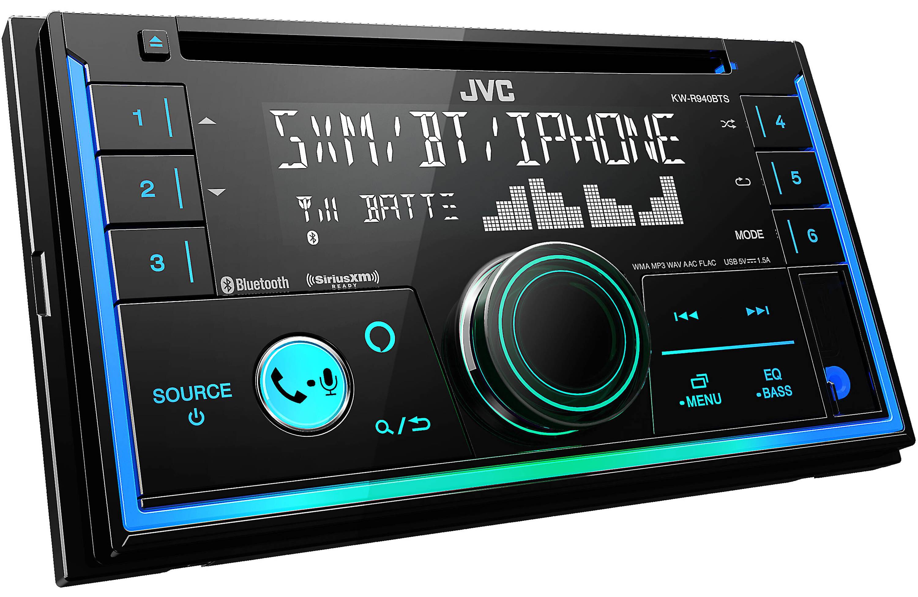 JVC KW-R940BT 2-Din CD Receiver with Bluetooth, USB and SiriusXM Ready