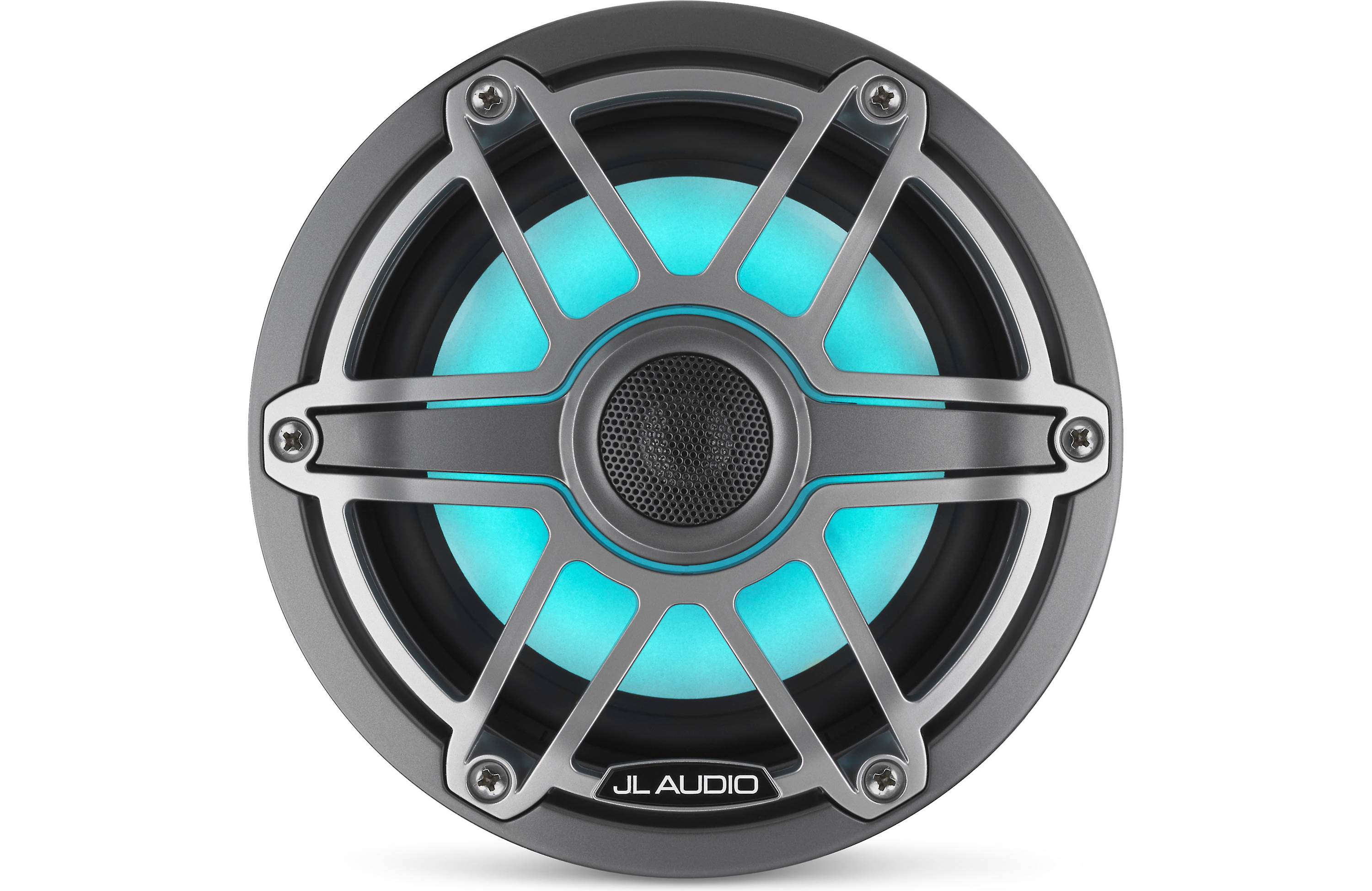 JL Audio M6-650X-S-GMTI-I 6.5" Marine Coaxial Speakers, Gunmetal Trim, Titanium Sport Grille + LED Lighting