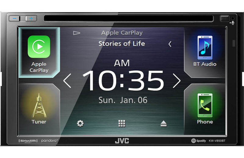 JVC KW-V850BT 6.8" Android Auto/Apple CarPlay, Built-in Bluetooth In-Dash CD/DVD/DM Receiver