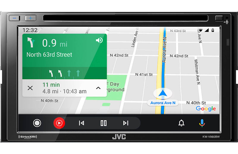 JVC KW-V960BW 6.8" Android Auto/Apple CarPlay, Built-in Bluetooth In-Dash CD/DVD/DM Receiver