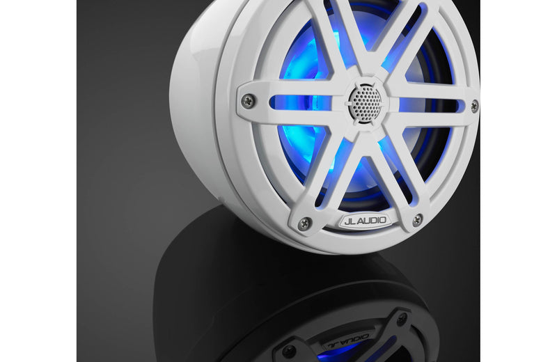 JL Audio M3-650VEX-Gw-S-Gw-i 6.5"  Enclosed Coaxial System with RGB LED Lighting, Gloss White Enclosure, Gloss White Sport Grilles