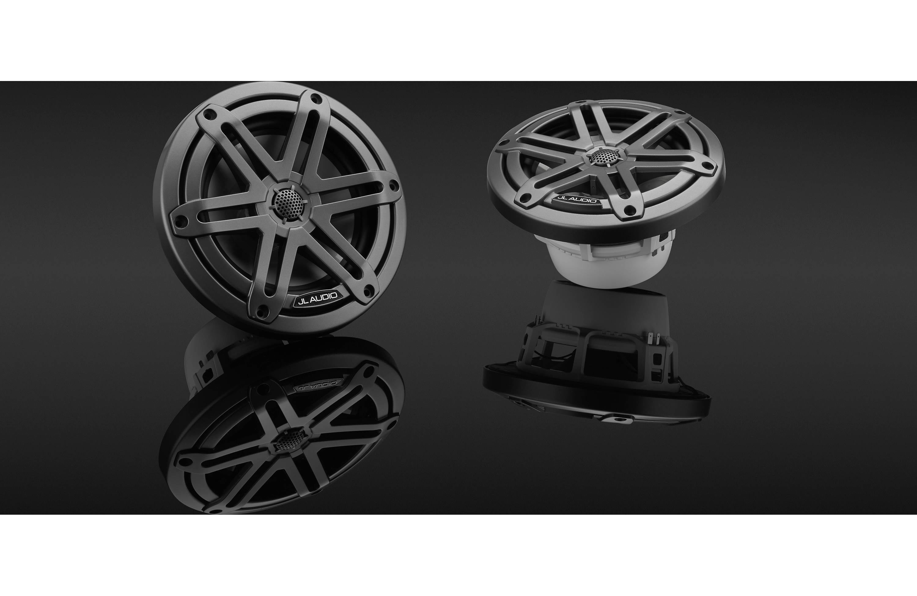 JL Audio M3-650X-S-GM 6.5-inch (165 mm) Marine Coaxial Speakers, Gunmetal Sport Grilles