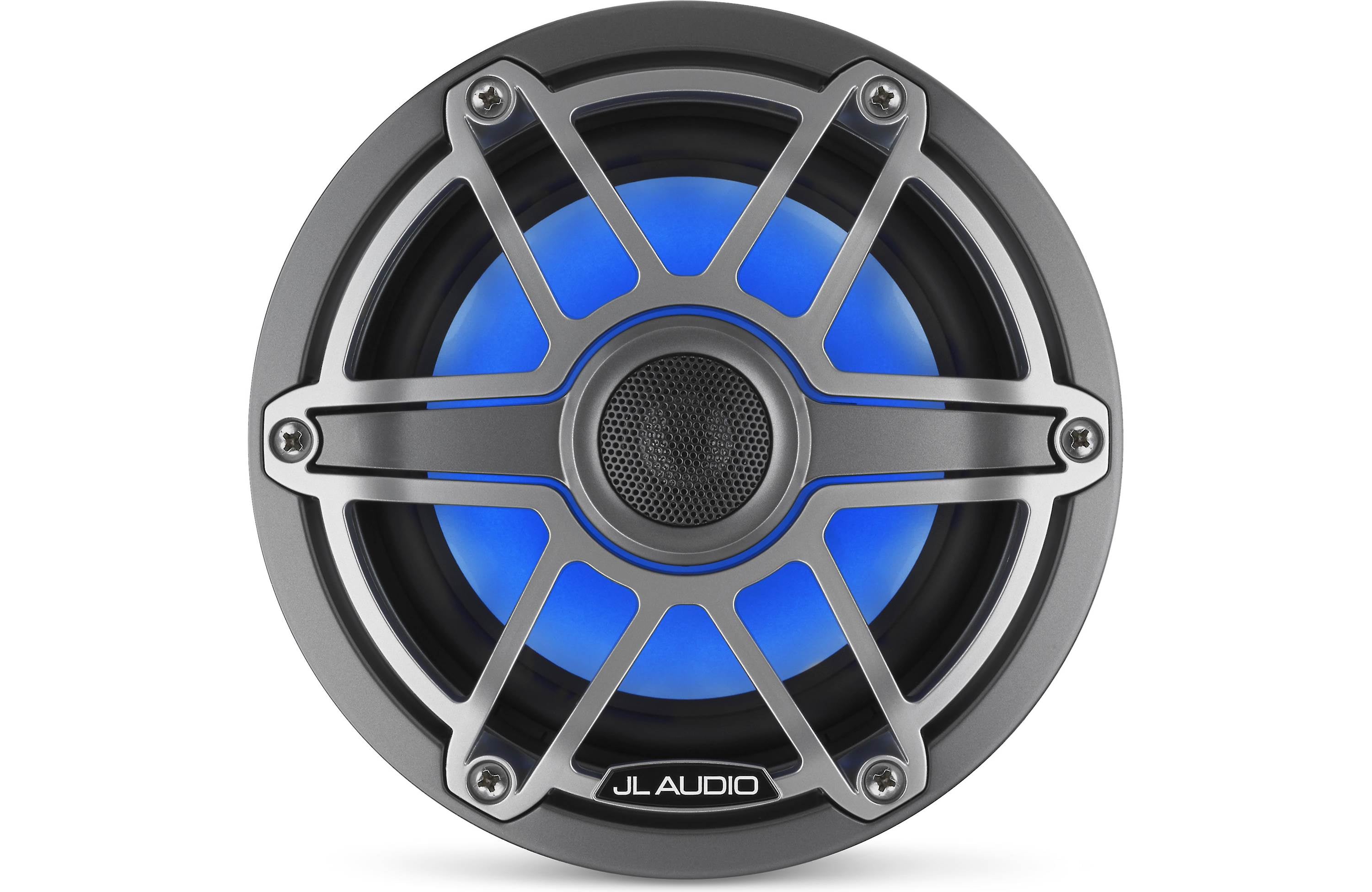 JL Audio M6-650X-S-GMTI-I 6.5" Marine Coaxial Speakers, Gunmetal Trim, Titanium Sport Grille + LED Lighting