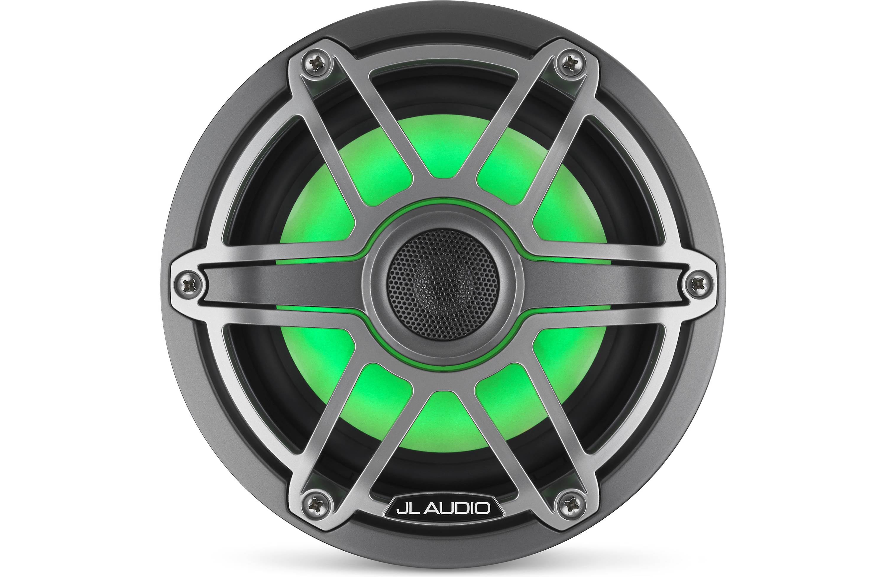 JL Audio M6-650X-S-GMTI-I 6.5" Marine Coaxial Speakers, Gunmetal Trim, Titanium Sport Grille + LED Lighting