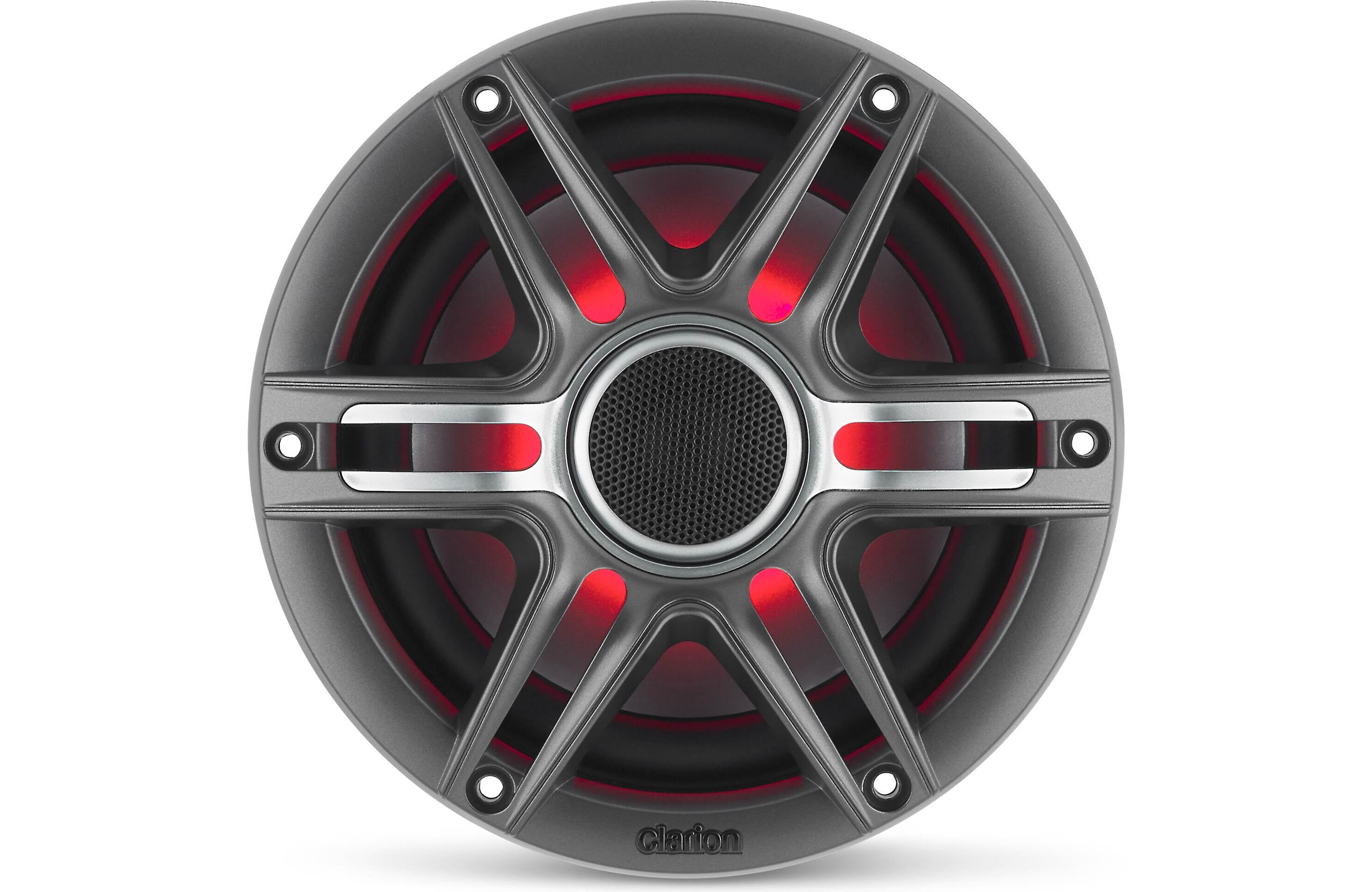 Clarion CMS-651RGB-SWB 6.5 Inch Marine Coaxial Speakers Pair with Sport Grilles and RGB Lighting