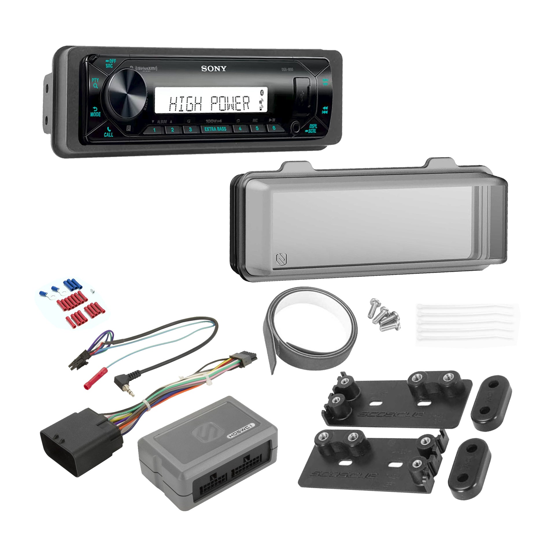 Sony DSX-M80 Radio Scosche HD9813BN Dash Kit for Harley Davidson