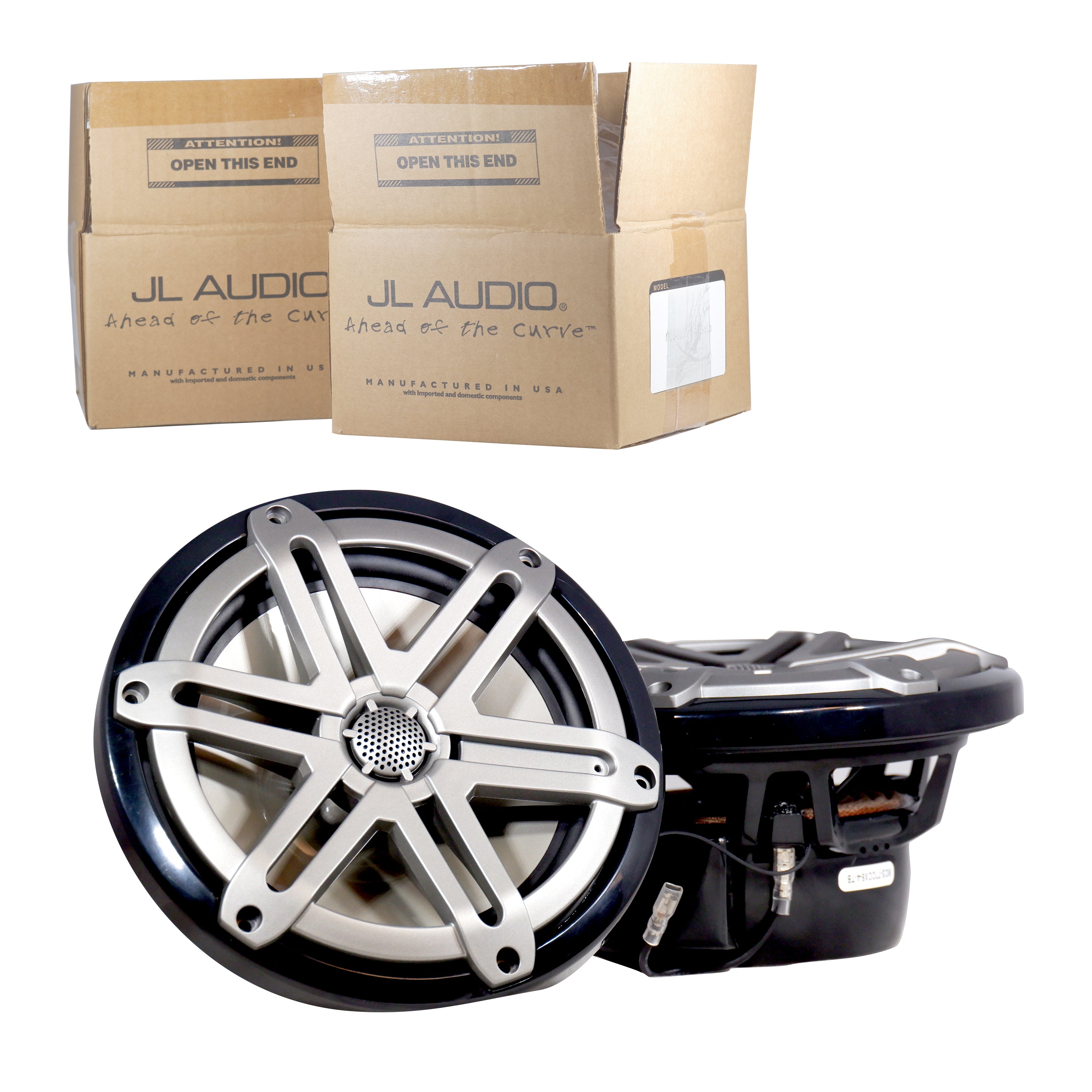 JL Audio M770-CCX-SG-TB/MCS-77CCX5-4-TB 7.7" Marine Speakers (Black w/ Titanium "Sport" grilles)