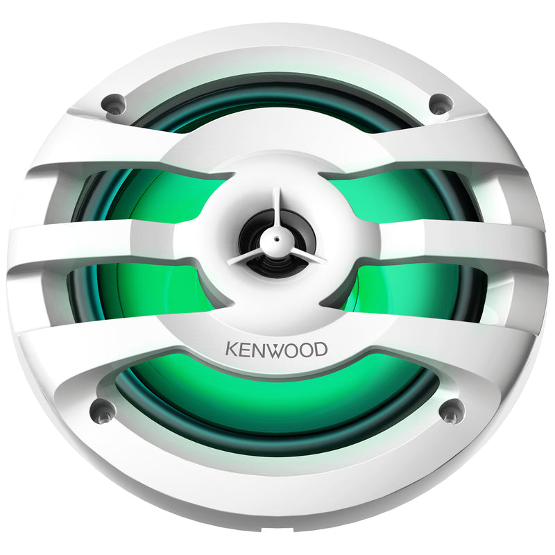 Kenwood KFC-1673MRWL 6.75" 2-Way Marine Speaker with RGB Lighting - White - Freeman's Car Stereo