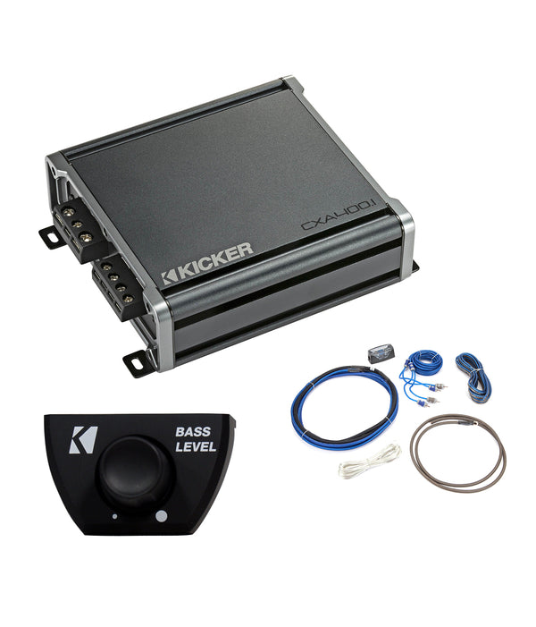 Kicker 46CXA4001T Amplifier + 46CK8 Wiring Kit + 46CXARC Bass Knob