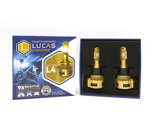 Lucas Lighting L4 Series Headlight Pair (2 bulbs), 9X Brighter