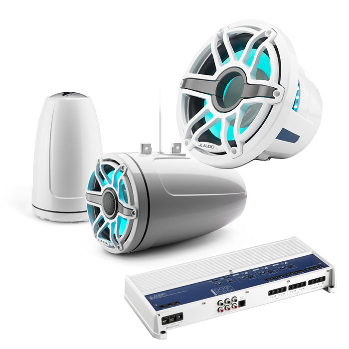 JL Audio M1000/5v2 Amp + M6-880ETXv3-Gw-S-GwGw-I Speaker + M6-10IB-S-GWGW-I Sub Marine Bundle