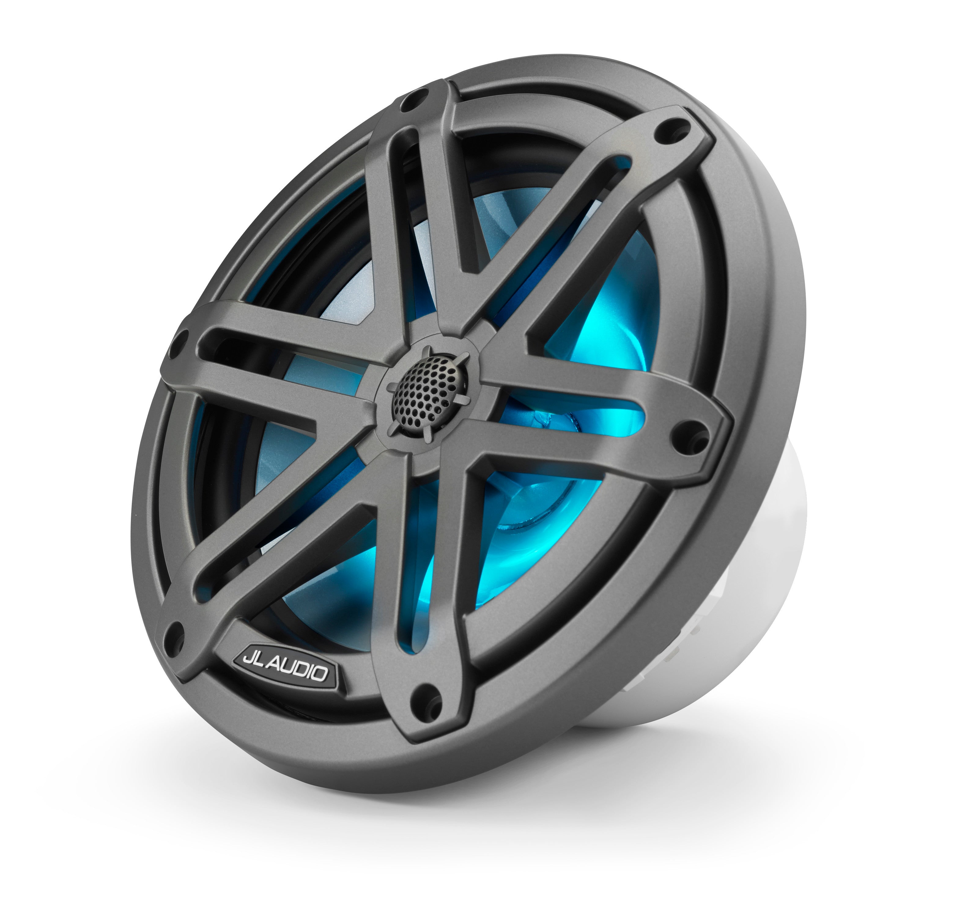 JL Audio M3-770X-S-GM-I 7.7" Marine Coaxial Speakers, Gunmetal Sport Grilles with RGB LED Lighting