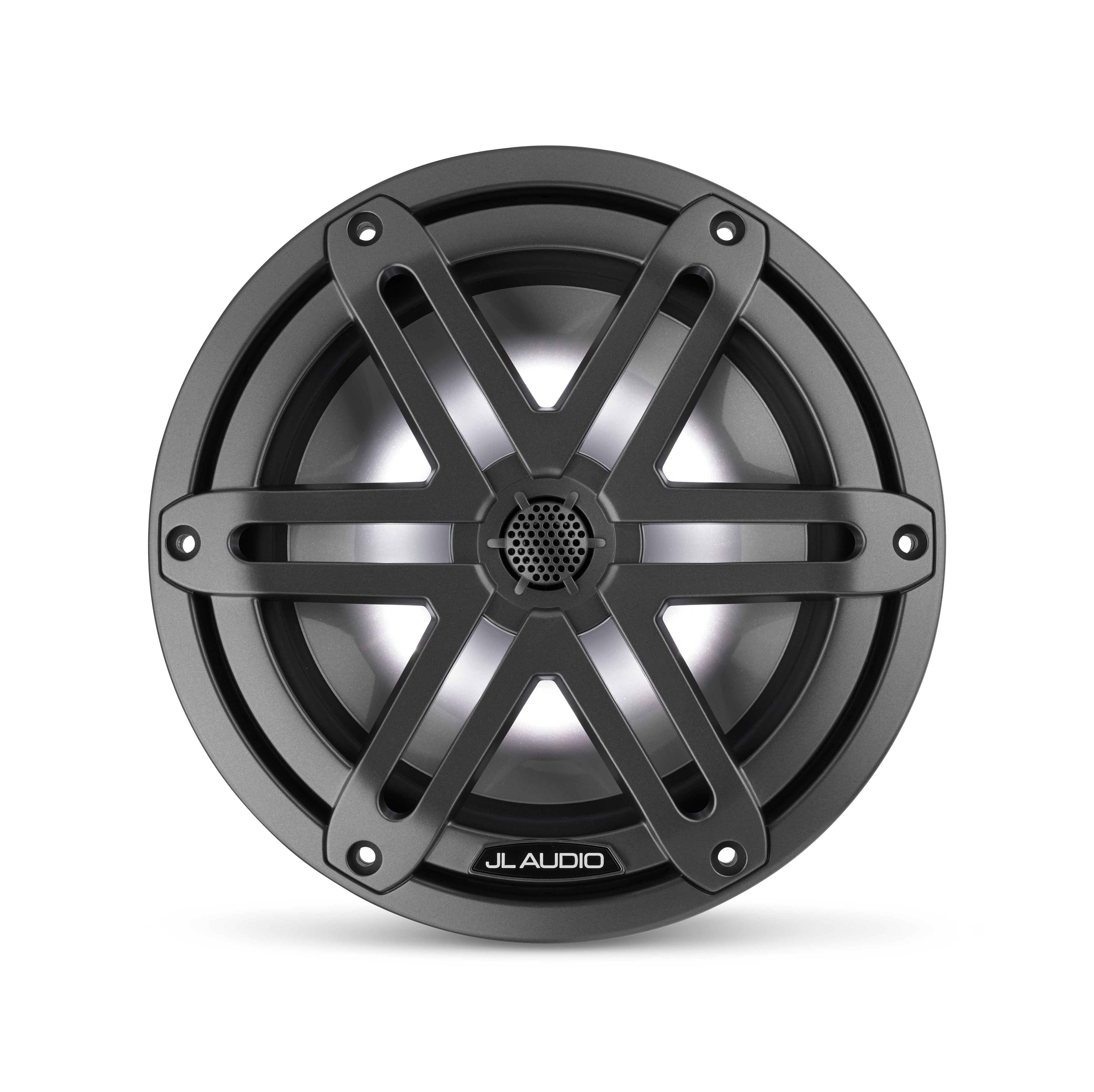 JL Audio M3-770X-S-GM-I 7.7" Marine Coaxial Speakers, Gunmetal Sport Grilles with RGB LED Lighting