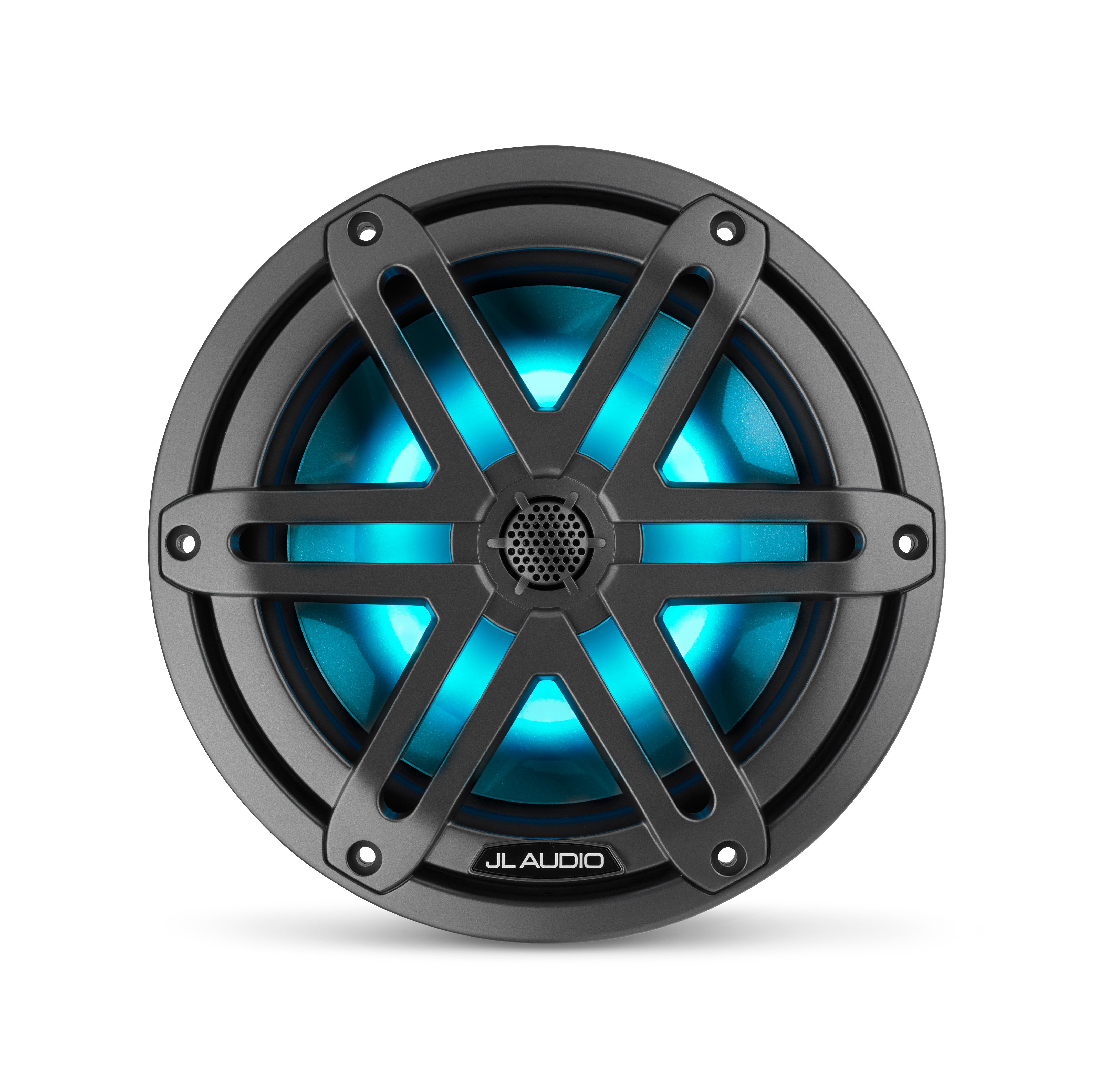 JL Audio M3-770X-S-GM-I 7.7" Marine Coaxial Speakers, Gunmetal Sport Grilles with RGB LED Lighting