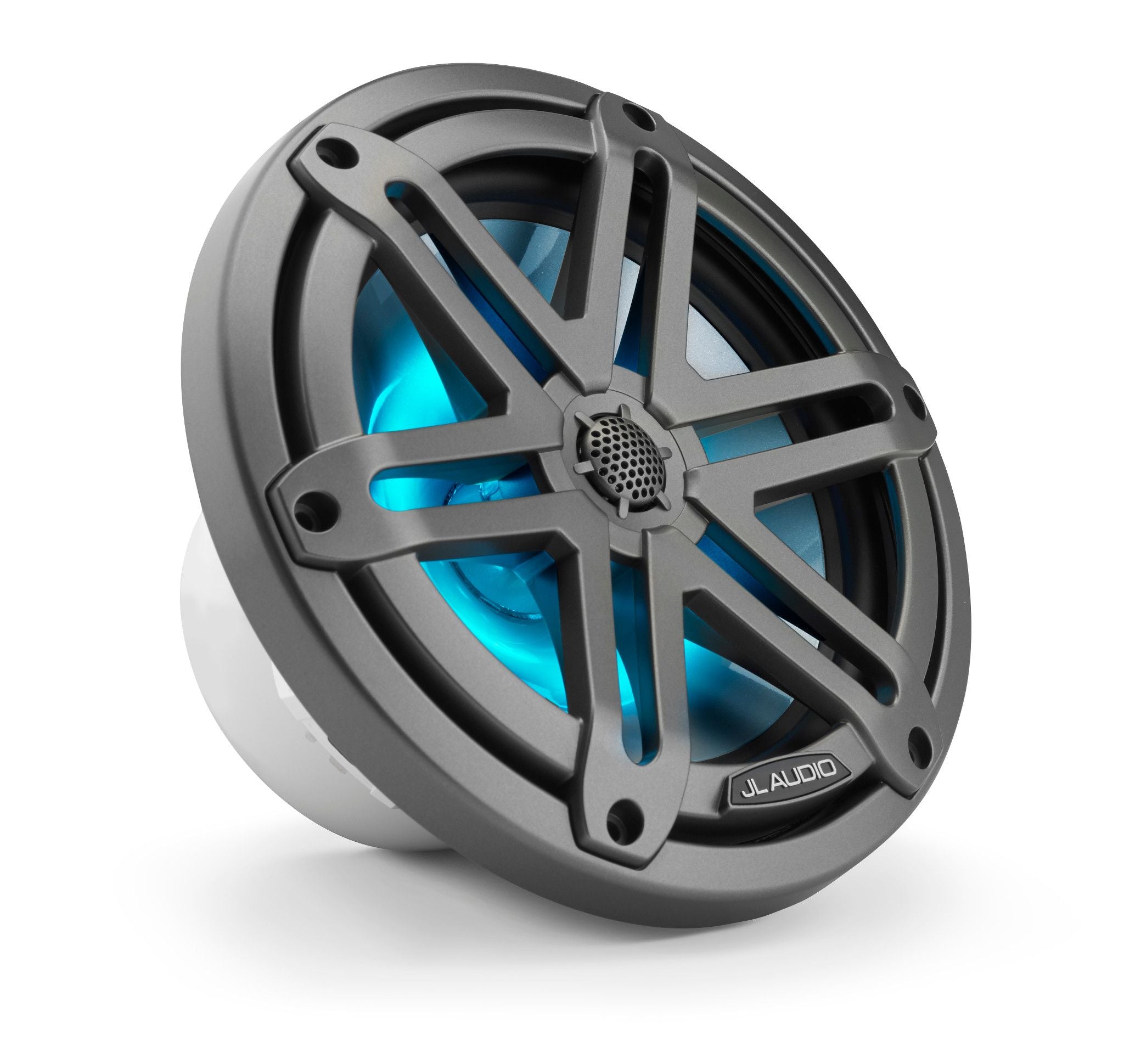 JL Audio M3-770X-S-GM-I 7.7" Marine Coaxial Speakers, Gunmetal Sport Grilles with RGB LED Lighting