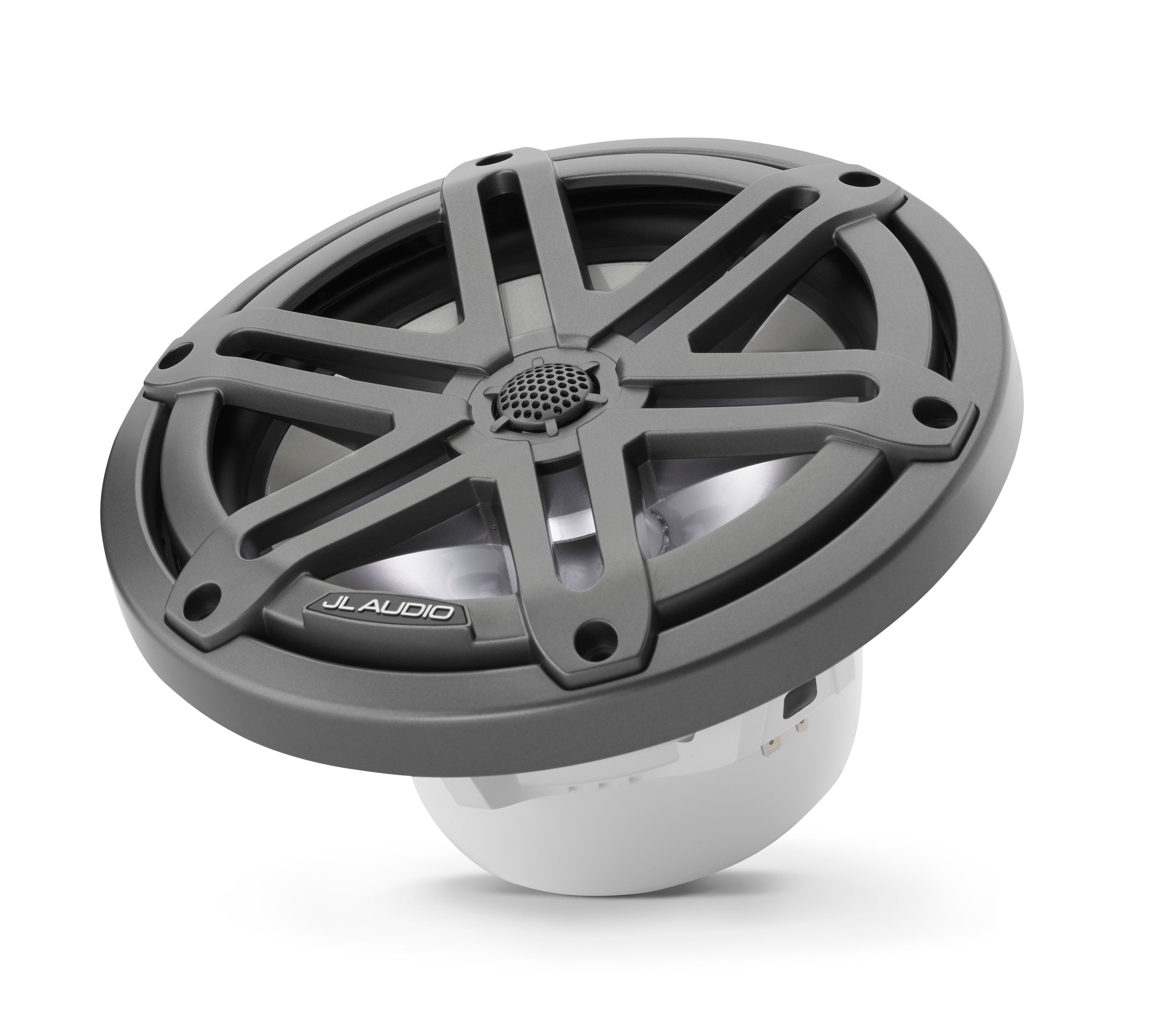 JL Audio M3-770X-S-GM-I 7.7" Marine Coaxial Speakers, Gunmetal Sport Grilles with RGB LED Lighting