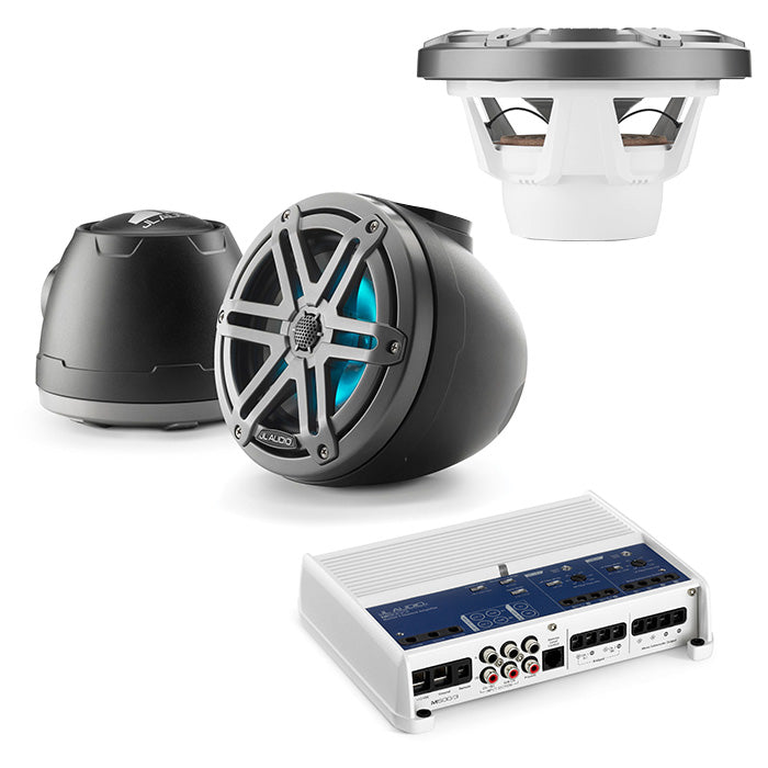 JL Audio M500/3 Amp + M3-650VEX-MB-S-GM-I Speakers + M3-10IB-S-GM-I-4 Subwoofer Bundle