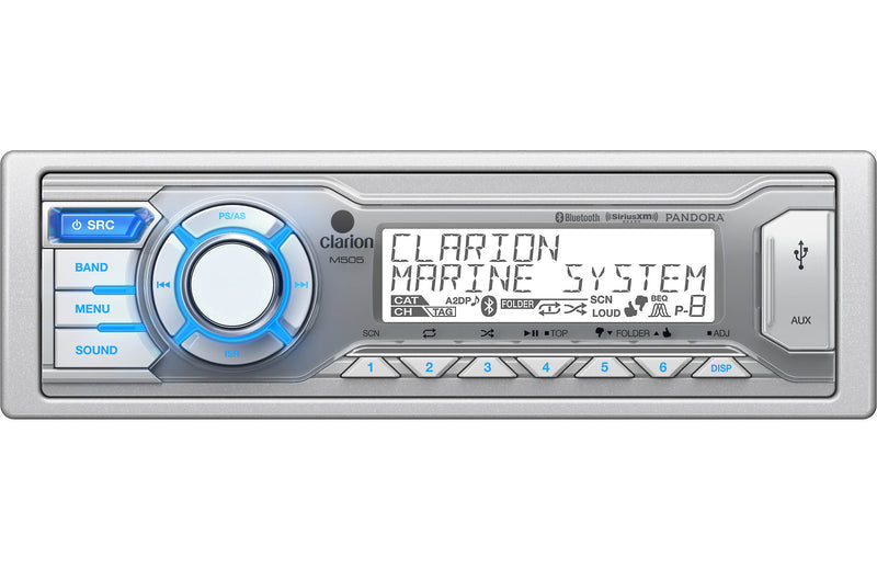 Clarion M505B1 Marine Audio Package M505 + Pair 6.5" Marine Speakers
