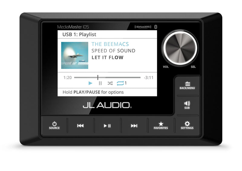 JL Audio MM105 Weatherproof Source Unit w/ Full-Color LCD Display