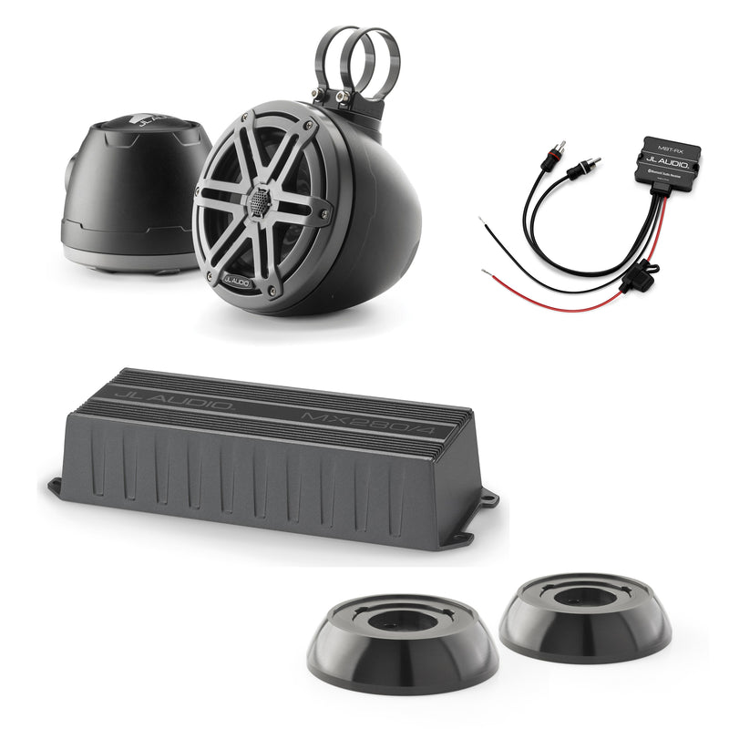 JL Audio MX280/4 + M3-650VEX-MB-S-GM + MBT-RX + PS-SWMCP-B-SM Jet Ski Bundle
