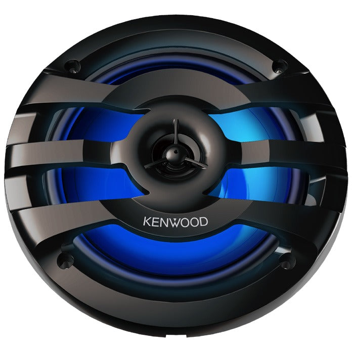 Kenwood KFC-1673MRBL 6.75" 2-Way Marine Speaker with RGB Lighting - Black - Freeman's Car Stereo