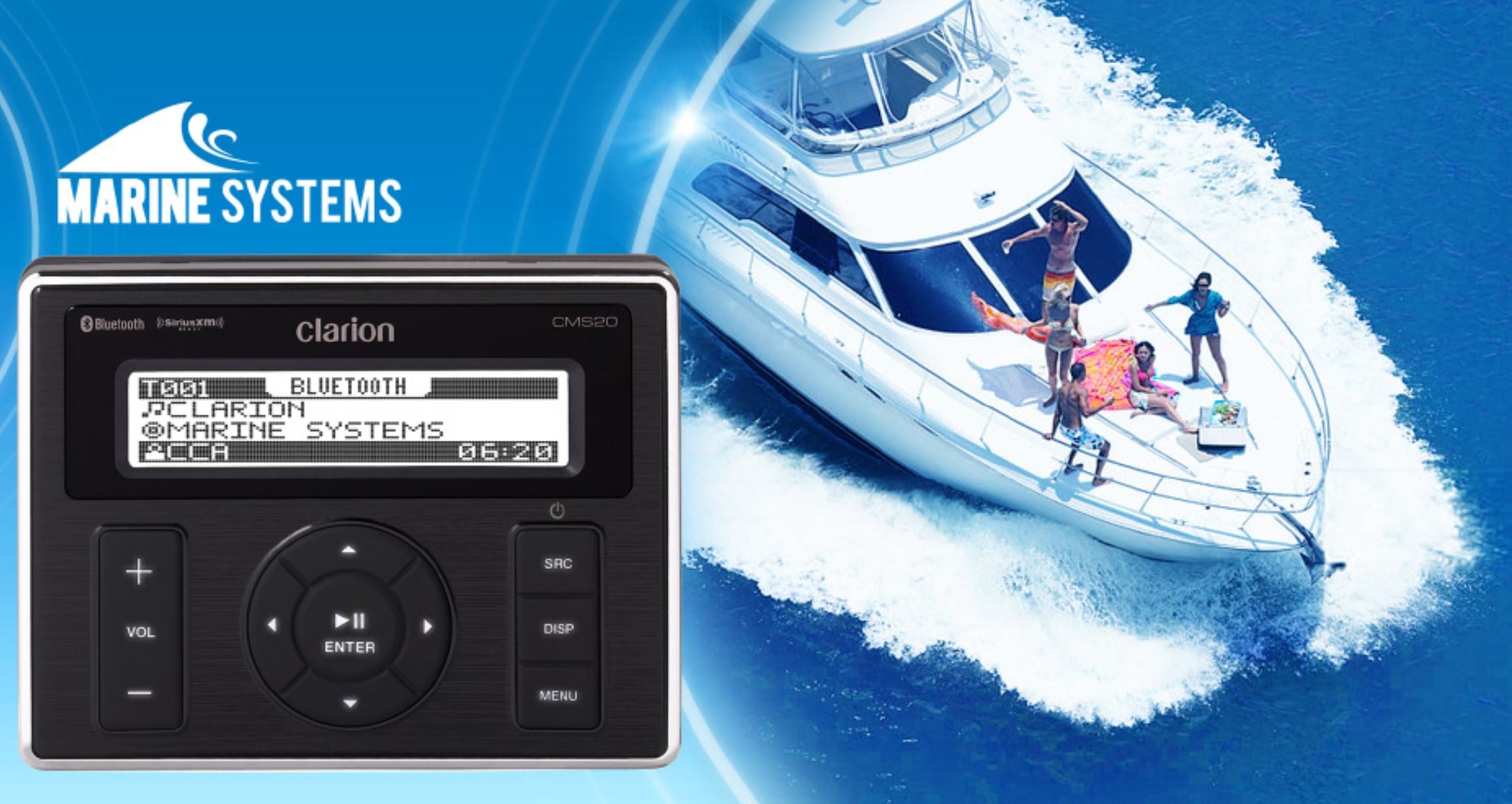 Clarion CMS20 Marine Black Box Digital Media Receiver with Watertight Commander