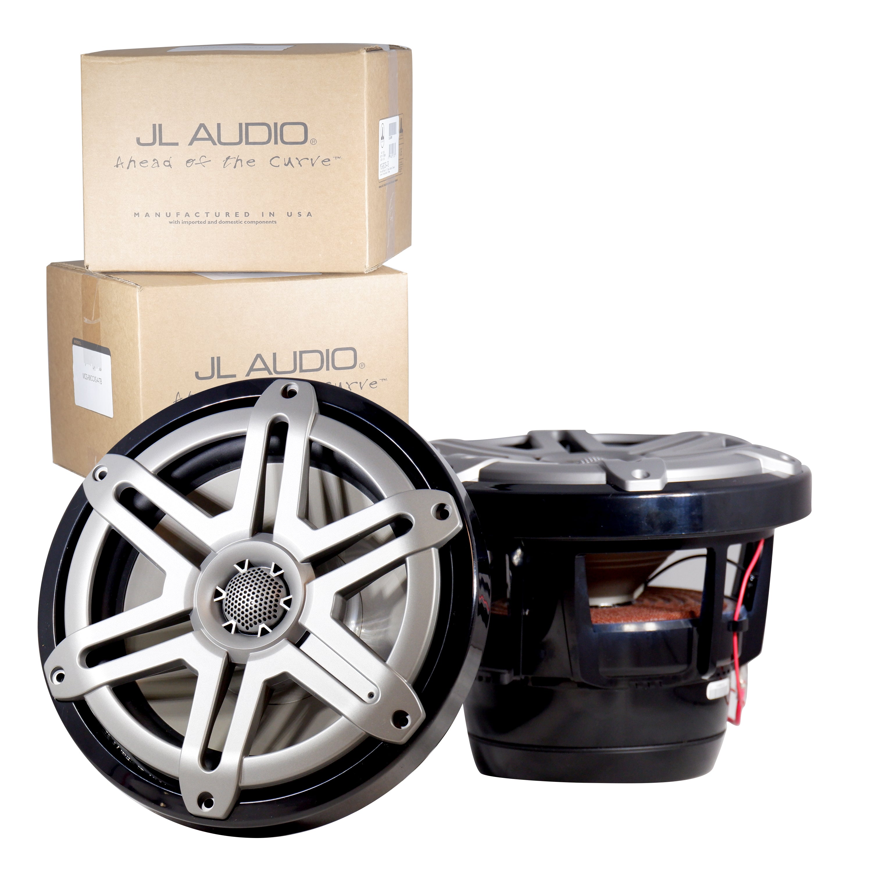 JL Audio M880-CCX-SG-TB/MCS-88CCX5-4-TB 8.8" Marine Speakers - Black w/ Titanium, Sport Grille